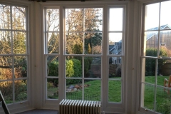 Sash Window restoration doors out to garden