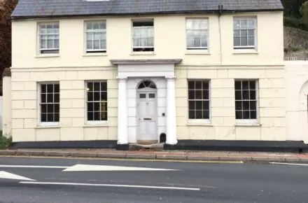 Georgian double fronted house with sash windows