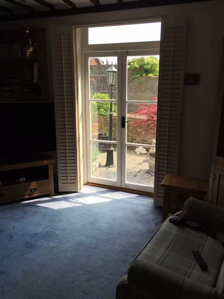 French door replacement, view from inside
