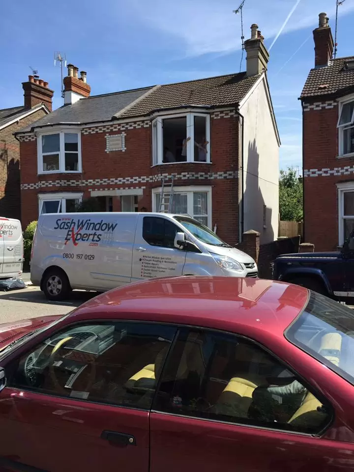 Reinstatement of Traditional Box Sash Windows view from the road