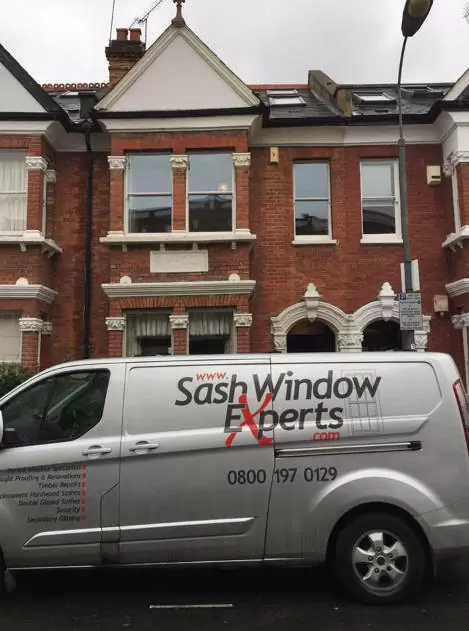New double glazed sash windows in West London, finished result