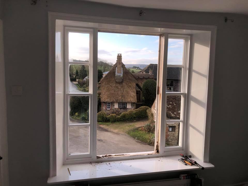Refurbishment sash windows in Amberley Sussex
