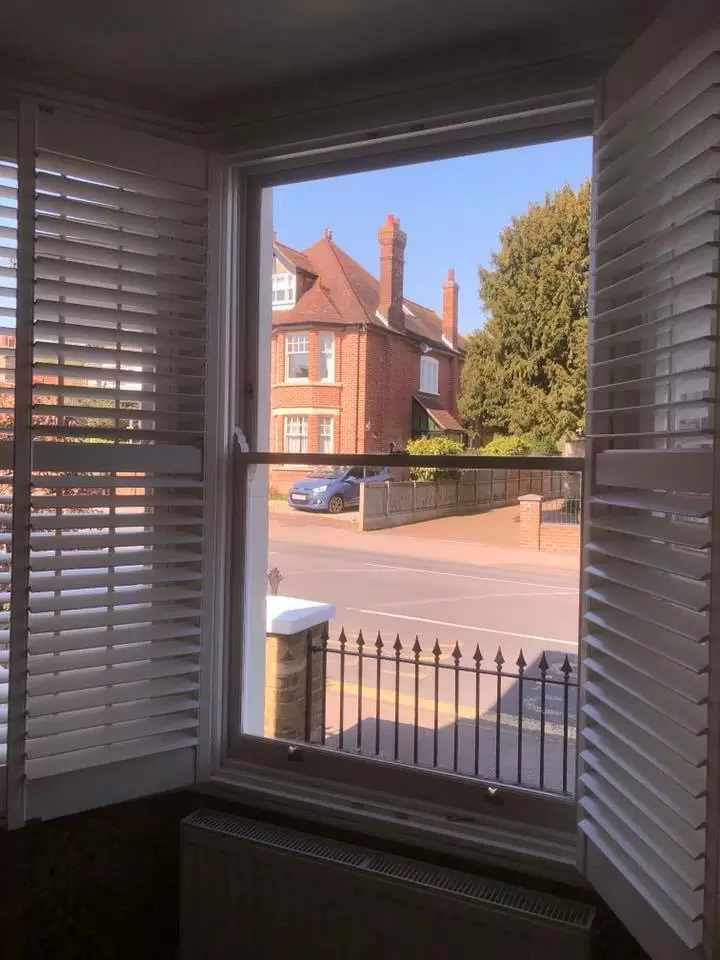 Hardwood acoustic double glazed sashes installed in Canterbury, view from inside
