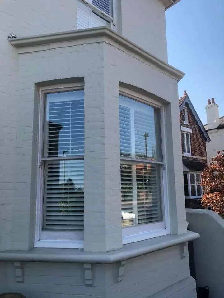 Hardwood acoustic double glazed sashes installed in Canterbury, close up of window