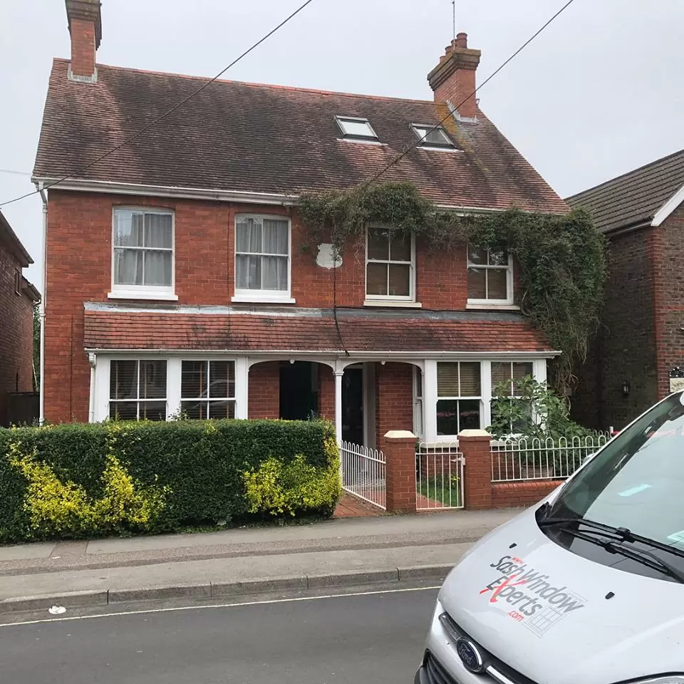 Sash windows on semi detached Victorian villa