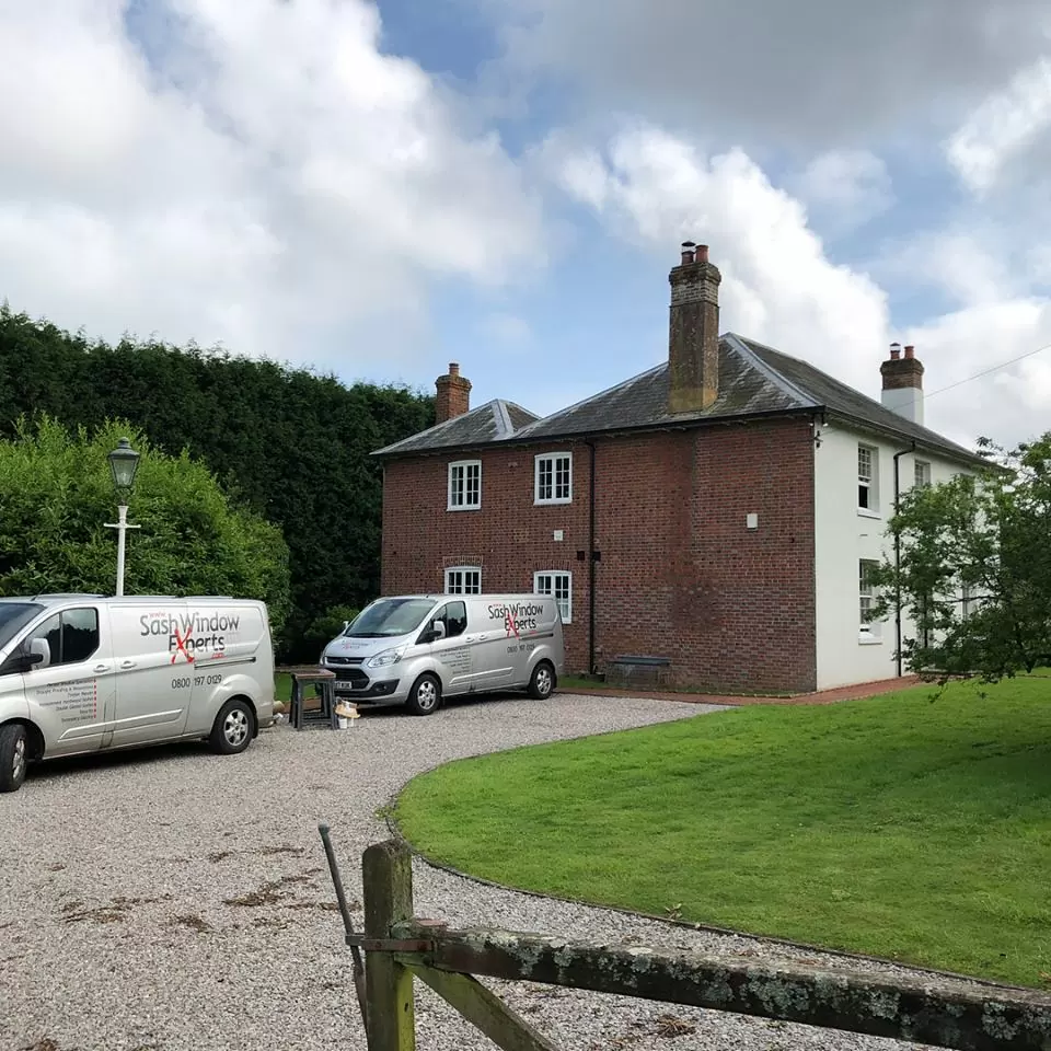 Sash window renovation in Canterbury on a detached period villa