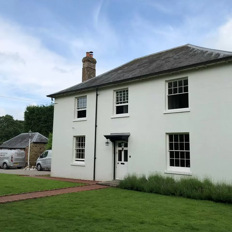 Double fronted Georgian house with sash windows