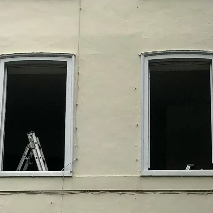Close up of windows being prepared for fitting