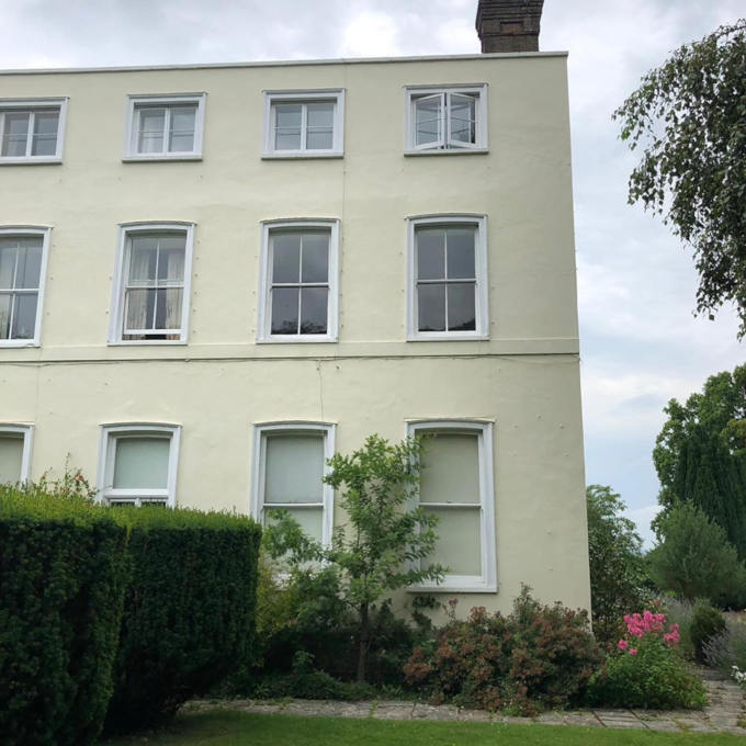 Exterior with new sash windows