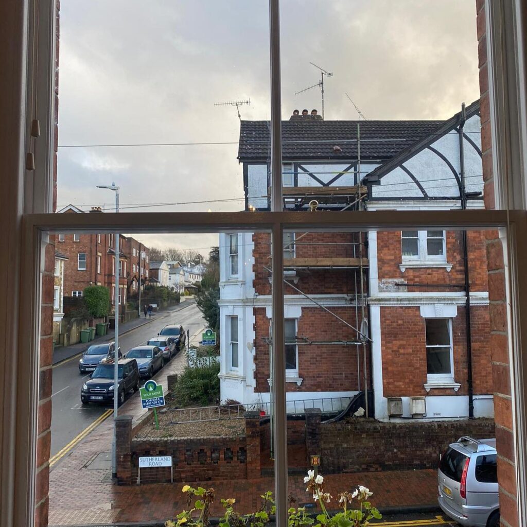 Installation of new double glazed hardwood sash windows