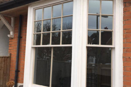 hardwood double glazed sash bay window in Reigate 4