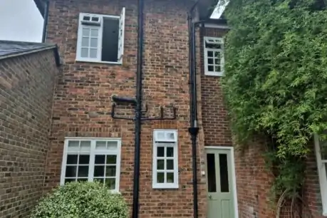 Rear exterior of listed property
